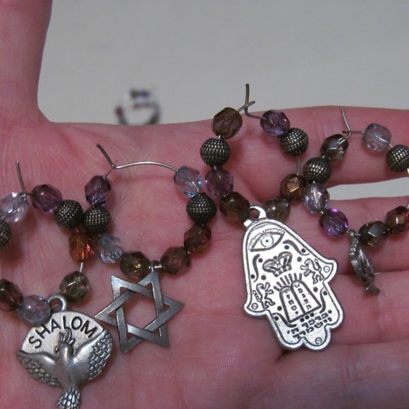 Holiday Twelve Individual Jewish Hebrew Wine Glass Charms Poshmark
